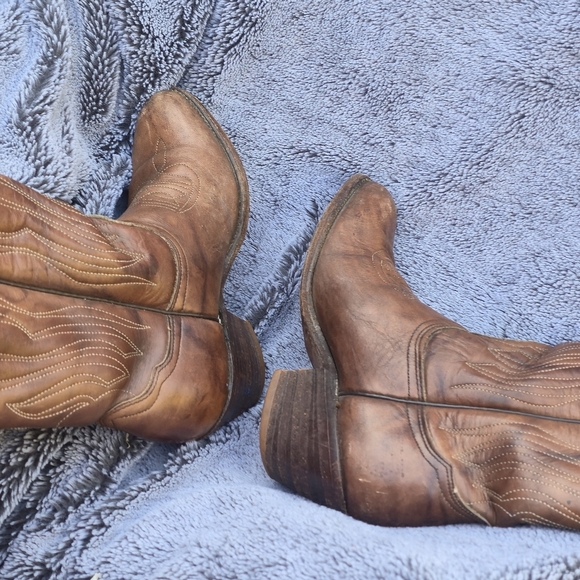 Frye Western Boots Brown Leather Vintage Size 6b - Picture 6 of 11